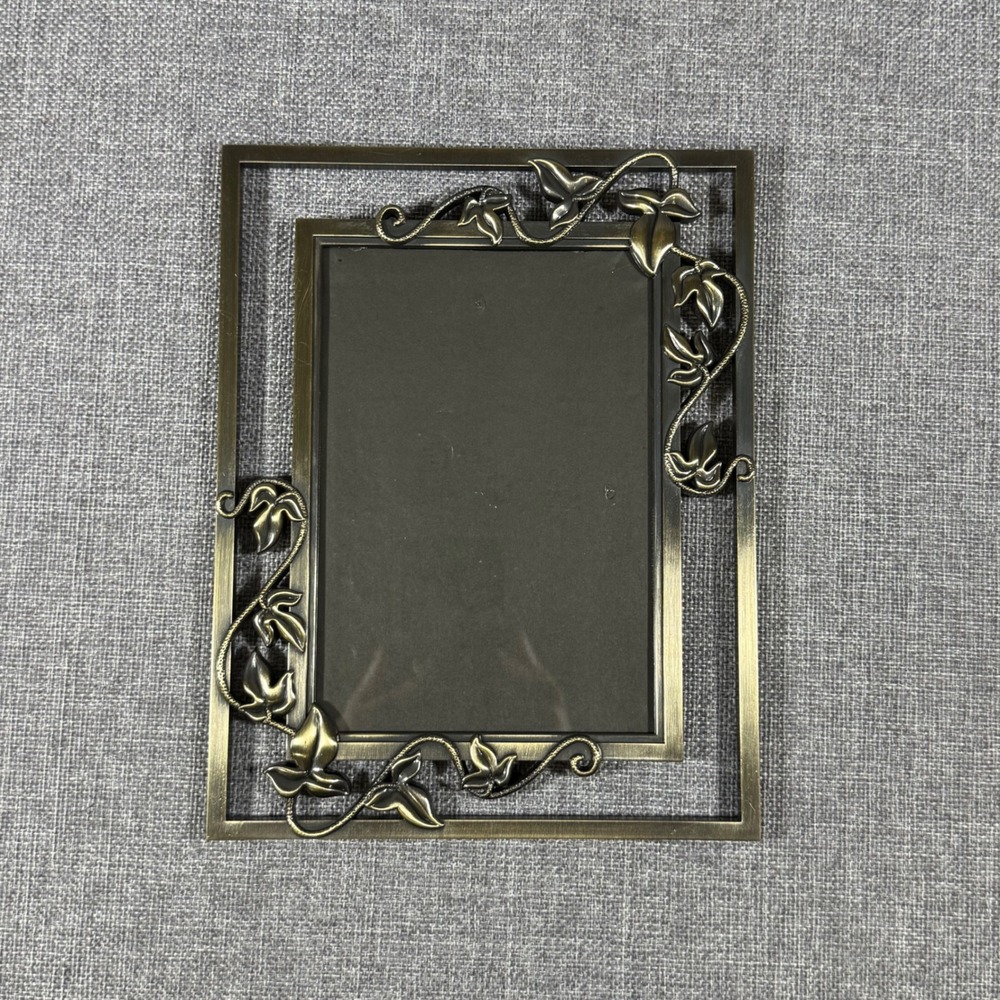 VTG Pewter 3D Ivy Leaf Vine Picture Frame 9x7 4x6 Cottagecore Victorian Whimsy